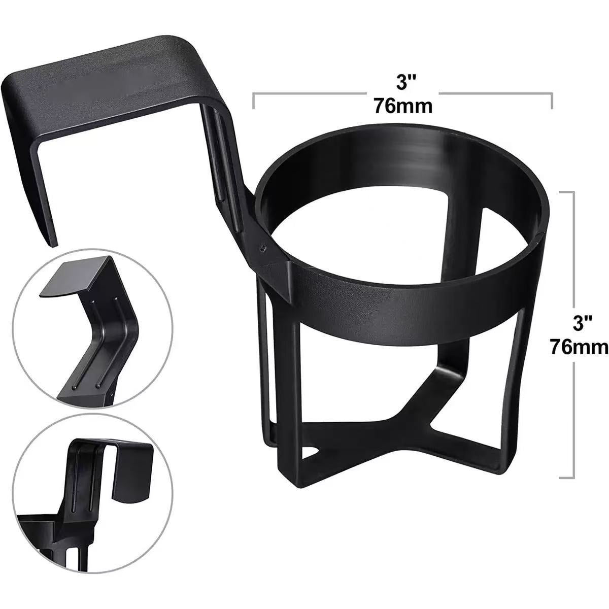 Black Car Cup Holder â€“ Universal Vehicle Drink Organizer, Portable Beverage Rack (Set of 4)
