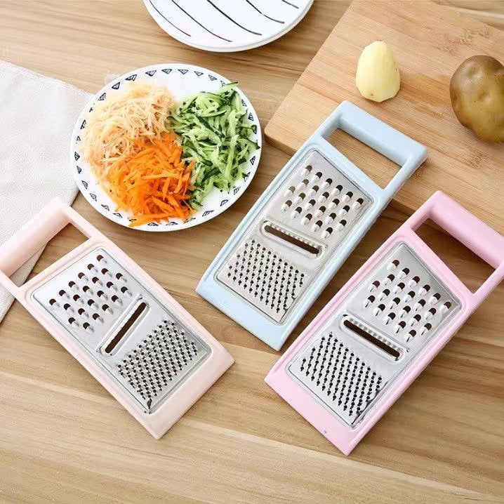 2 Pcs Pink Multi-Functional Vegetable Slicer â€“ Stainless Steel Grater for Shredding, Slicing & Dicing