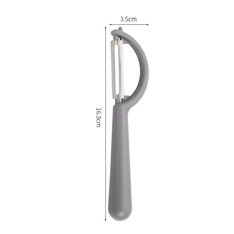 2 Pcs Grey Multi-Functional Vegetable & Fruit Peeler â€“ Stainless Steel Blade with Ergonomic PP Handle (60g)