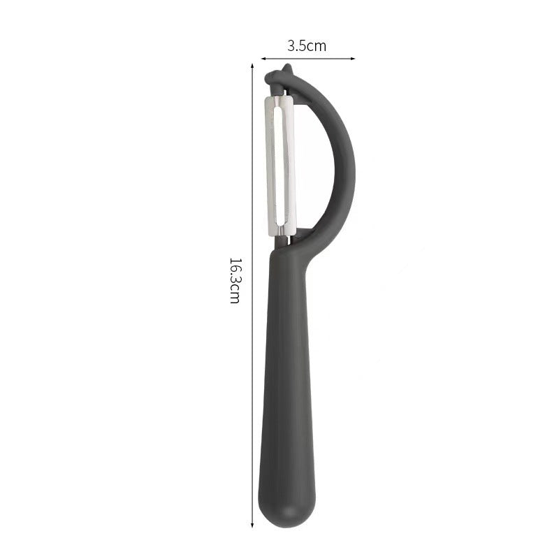 2 Pcs Dark Grey Multi-Functional Vegetable & Fruit Peeler â€“ Stainless Steel Blade with Ergonomic PP Handle (60g)