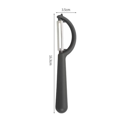 2 Pcs Dark Grey Multi-Functional Vegetable & Fruit Peeler â€“ Stainless Steel Blade with Ergonomic PP Handle (60g)