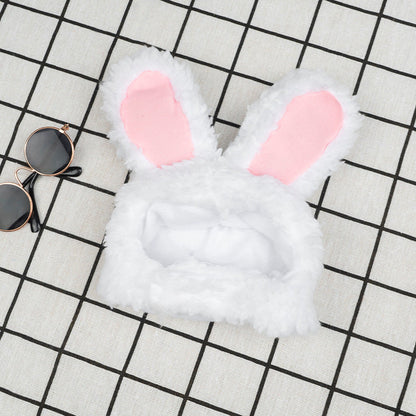 2 Pcs White Adorable Bunny Ears Cat Hat – Soft Plush Pet Costume Headband for Cats
