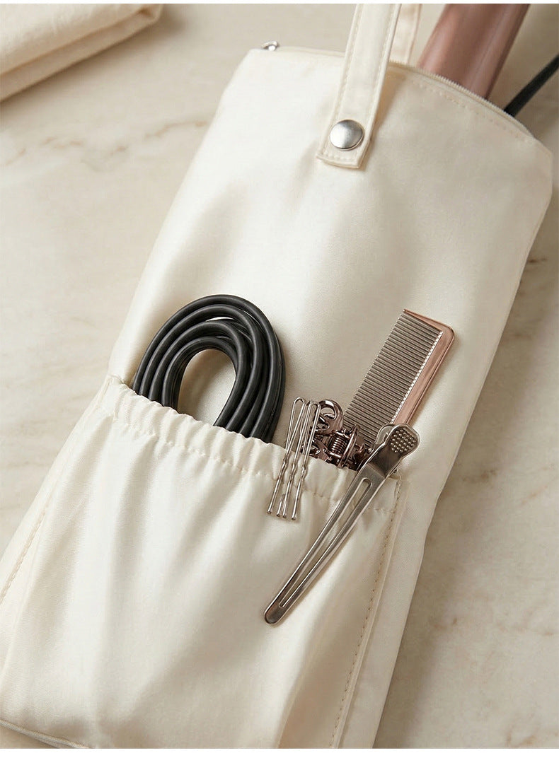 Beige Heat-Resistant Styling Tool Organizer â€“ Compact, Hanging Storage Pouch for Hair Tools