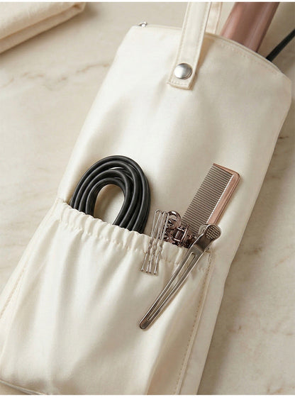 Beige Heat-Resistant Styling Tool Organizer â€“ Compact, Hanging Storage Pouch for Hair Tools