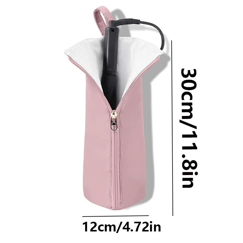 Black Heat-Resistant Styling Tool Organizer â€“ Compact, Hanging Storage Pouch for Hair Tools