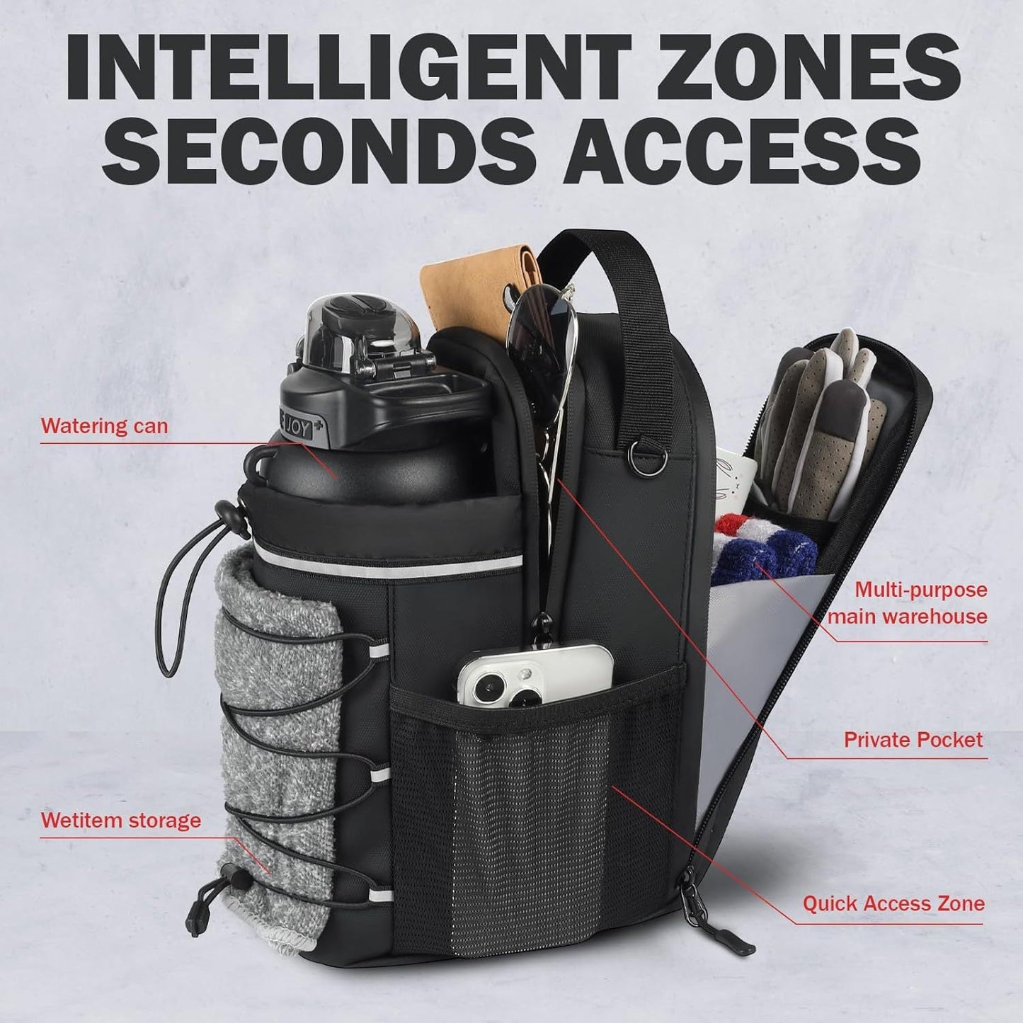Black Magnetic Water Bottle Holster â€“ Large-Capacity, Crossbody Carry Pouch for Outdoor & Gym Use