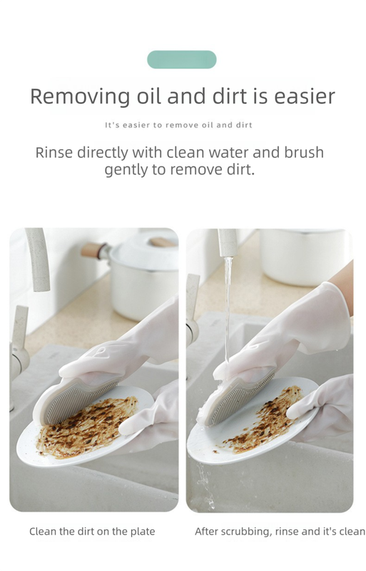 3 Pairs of Green Brush Gloves Integrated Brush Glove â€“ Multifunctional Cleaning Glove for Kitchen, Dishwashing & Household Tasks