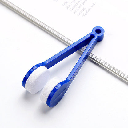 10 Pcs Blue Portable Eyeglass Cleaning Clip - Dual-Sided Microfiber Tongs for Safe, Streak-Free Lens Care