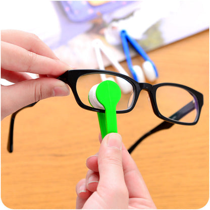 10 Pcs Orange Portable Eyeglass Cleaning Clip - Dual-Sided Microfiber Tongs for Safe, Streak-Free Lens Care