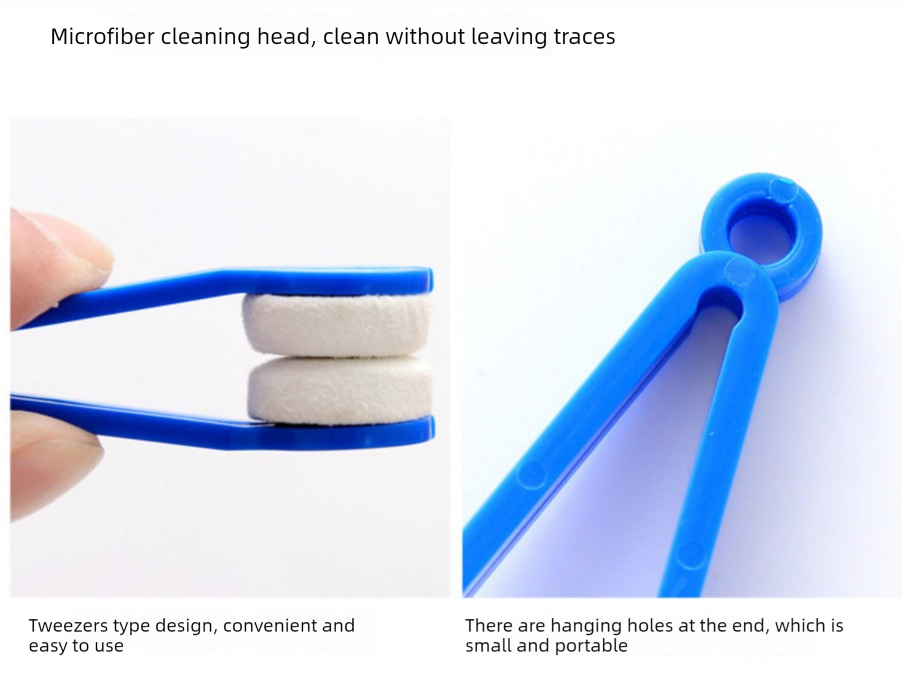 10 Pcs Color mixing Portable Eyeglass Cleaning Clip - Dual-Sided Microfiber Tongs for Safe, Streak-Free Lens Care