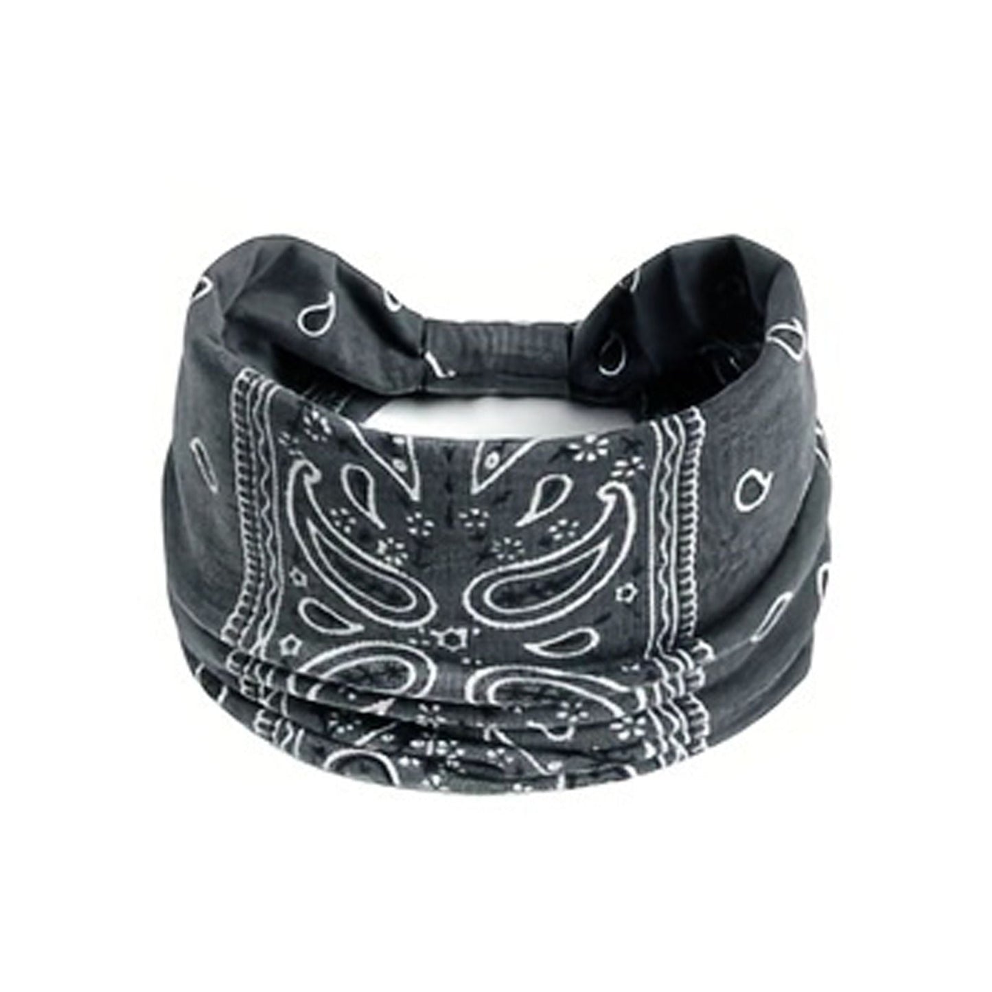 Grey Bohemian Yoga Headband – Elastic Sweat-Wicking Hairband for Women