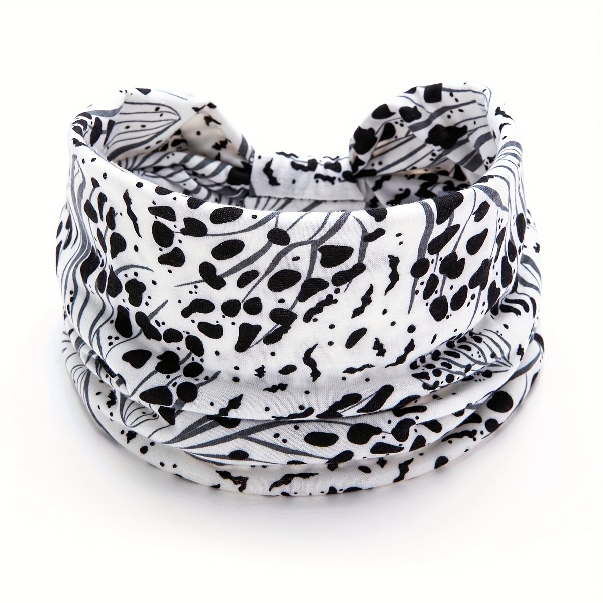 White Polka dot pattern Yoga Headband – Elastic Sweat-Wicking Hairband for Women