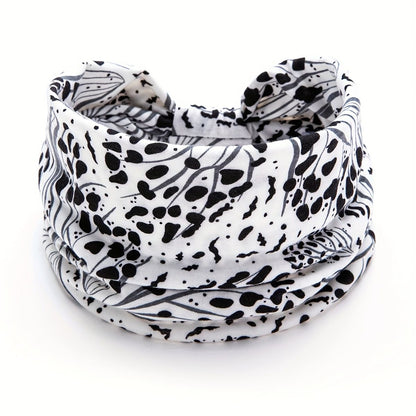 White Polka dot pattern Yoga Headband – Elastic Sweat-Wicking Hairband for Women