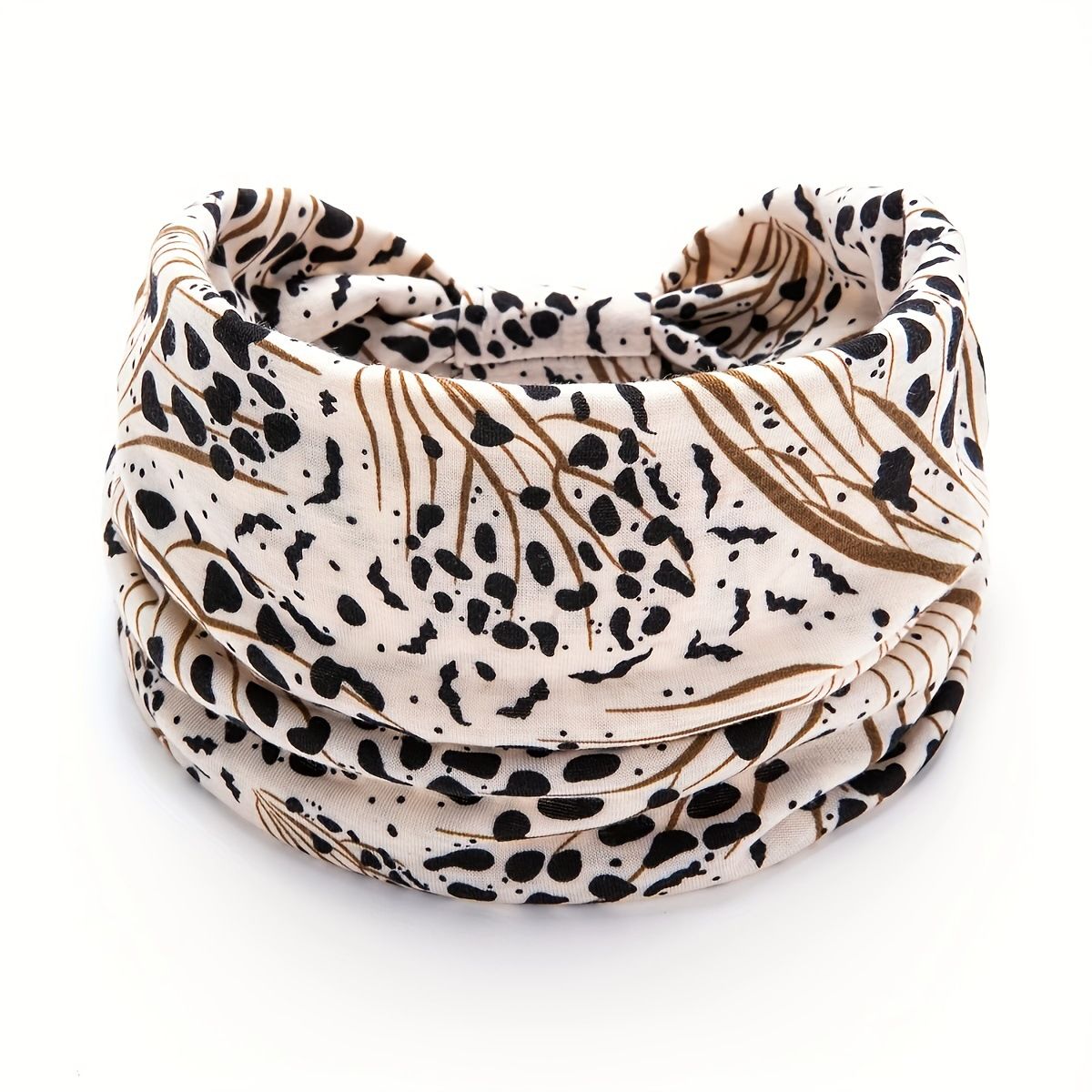Beige Polka dot pattern Yoga Headband – Elastic Sweat-Wicking Hairband for Women