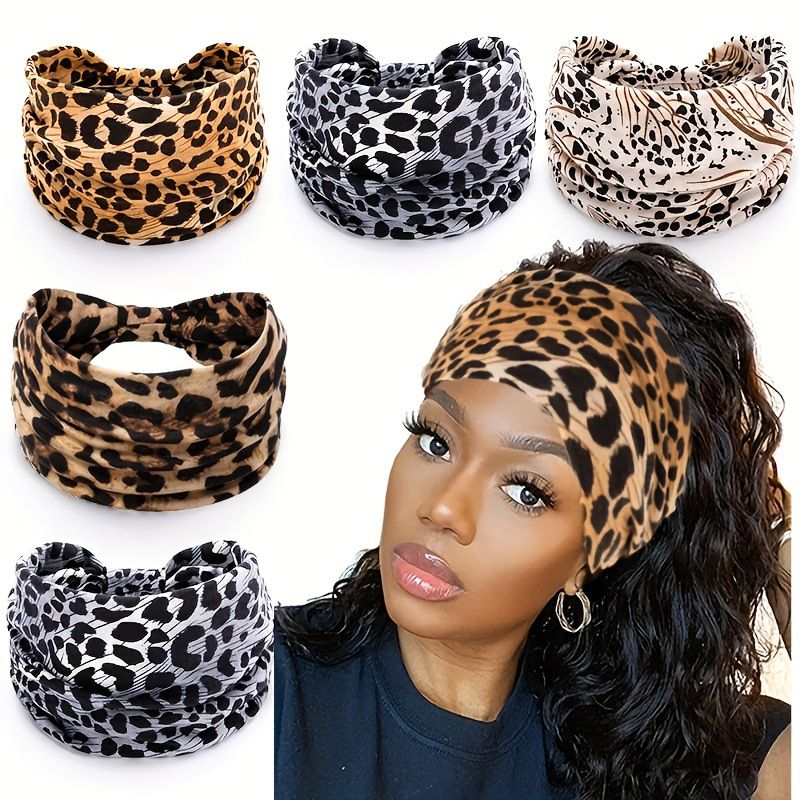 Beige Polka dot pattern Yoga Headband – Elastic Sweat-Wicking Hairband for Women
