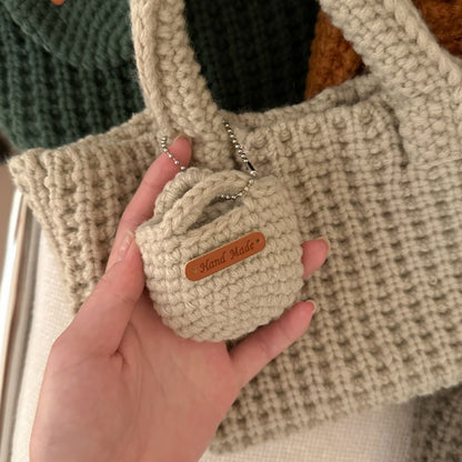 Orange Handcrafted Crochet Tote Bag – Vintage-Style Woven Cotton-Yarn Look Bag