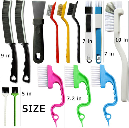 Set B Multi-Use Heavy-Duty Cleaning Brush Set â€“ 12-Piece Hard Bristle Tool Kit for Kitchen, Bathroom & Tight Spaces