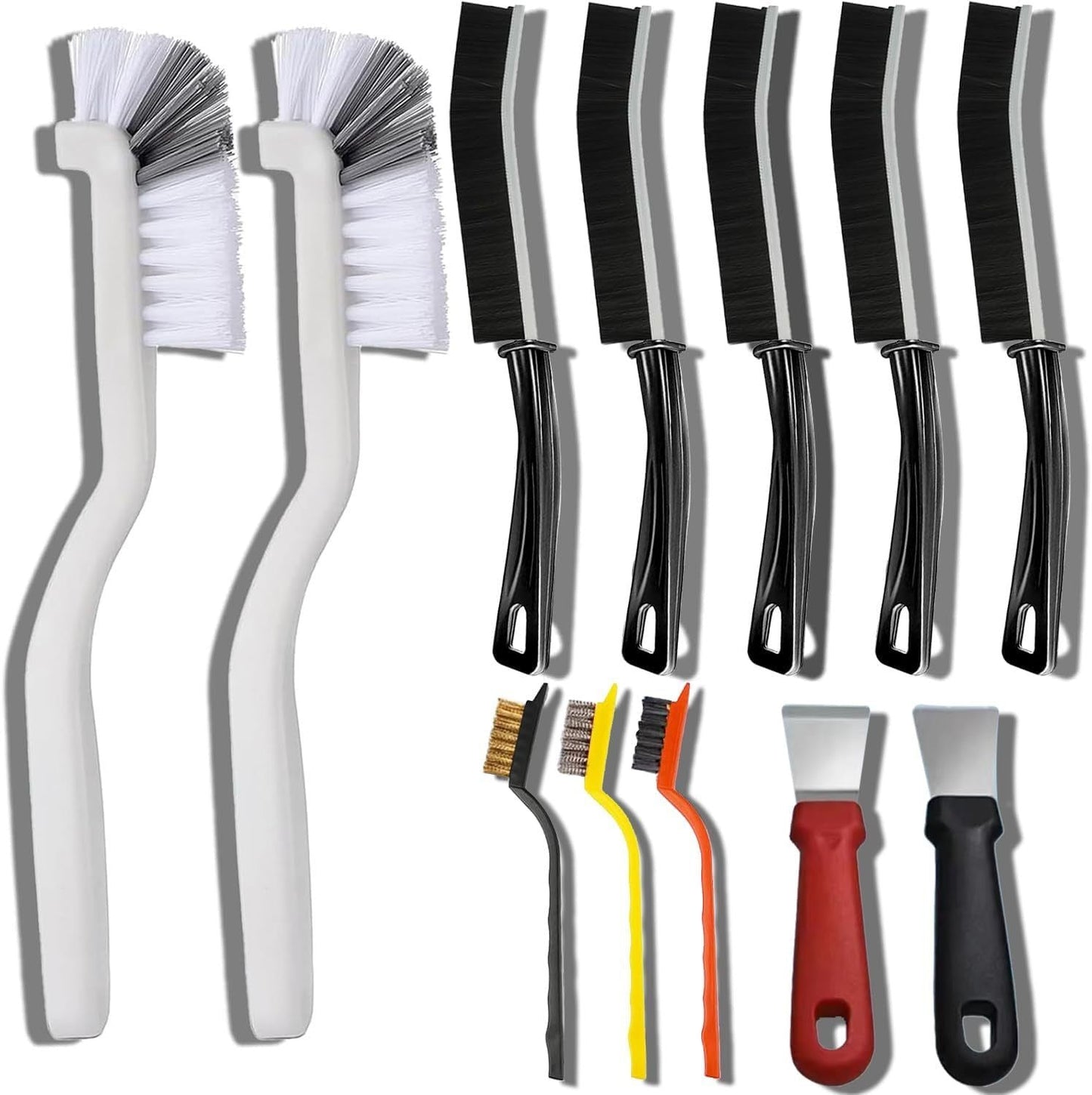 Set C Multi-Use Heavy-Duty Cleaning Brush Set â€“ 12-Piece Hard Bristle Tool Kit for Kitchen, Bathroom & Tight Spaces