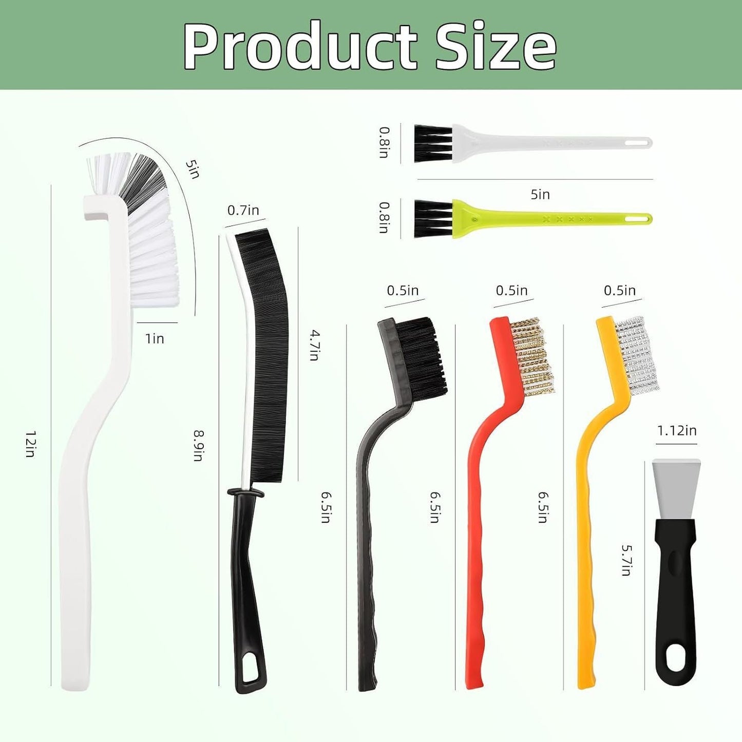 Set A Multi-Use Heavy-Duty Cleaning Brush Set â€“ 14-Piece Hard Bristle Tool Kit for Kitchen, Bathroom & Tight Spaces