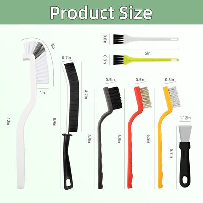 Set A Multi-Use Heavy-Duty Cleaning Brush Set â€“ 14-Piece Hard Bristle Tool Kit for Kitchen, Bathroom & Tight Spaces