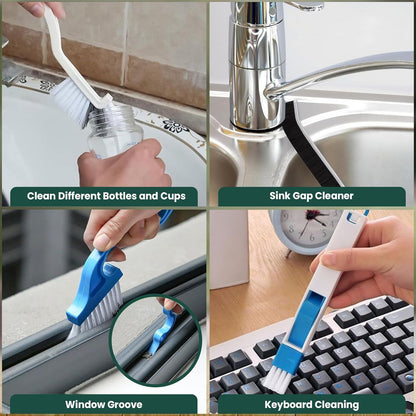 Set A Multi-Use Heavy-Duty Cleaning Brush Set â€“ 14-Piece Hard Bristle Tool Kit for Kitchen, Bathroom & Tight Spaces