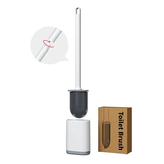 White Wall-Mountable Toilet Brush Set â€“ Soft-Tip 360Â° Cleaning System