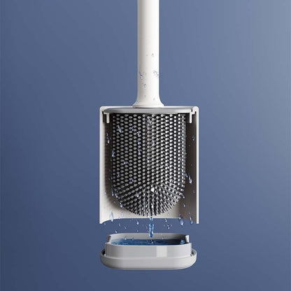 White Wall-Mountable Toilet Brush Set â€“ Soft-Tip 360Â° Cleaning System