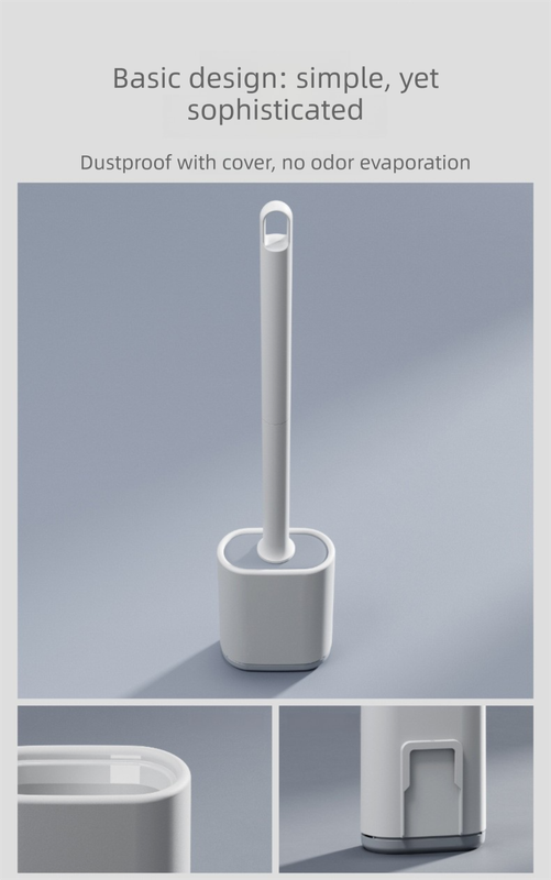 White Wall-Mountable Toilet Brush Set â€“ Soft-Tip 360Â° Cleaning System