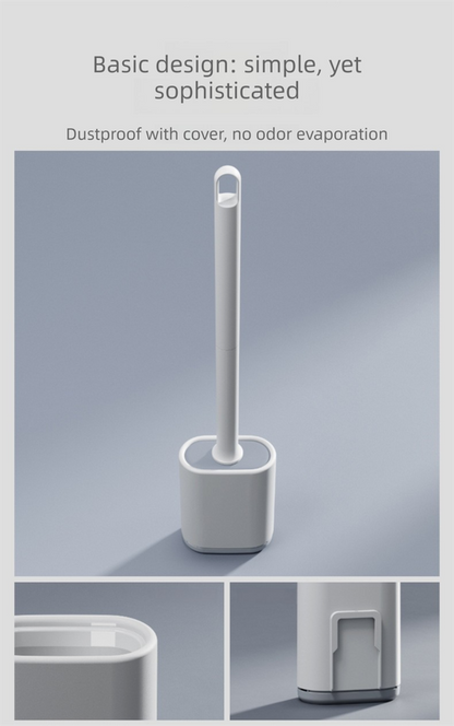 White Wall-Mountable Toilet Brush Set â€“ Soft-Tip 360Â° Cleaning System