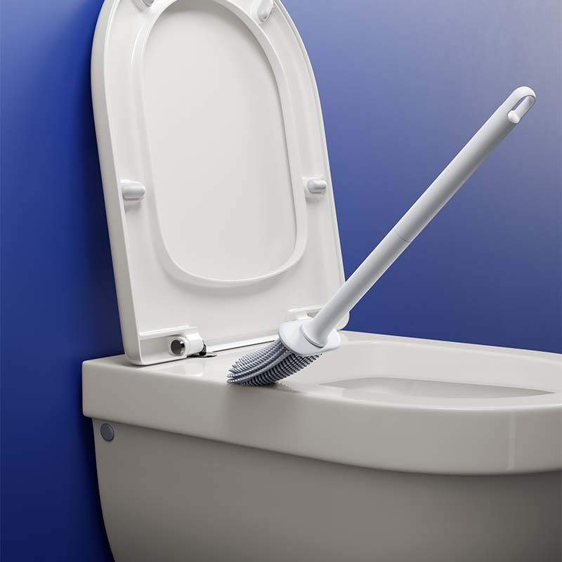2 Pcs (Black + White) Wall-Mountable Toilet Brush Set â€“ Soft-Tip 360Â° Cleaning System