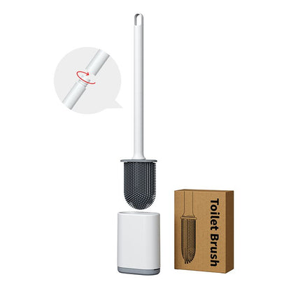 2 Pcs (Black + White) Wall-Mountable Toilet Brush Set â€“ Soft-Tip 360Â° Cleaning System