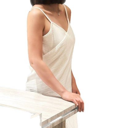 White Linen-Feel Cotton Gauze Bath Wrap â€“ Lightweight, Breathable & Absorbent (65Ã—170 cm)