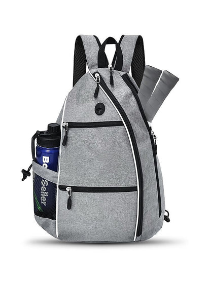 Grey Pickleball Multi-Sport Backpack â€“ Oxford Fabric, Dual-Carry, Smart-Organized