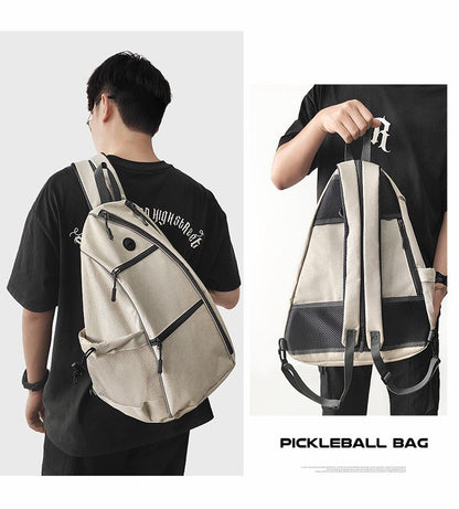 Beige Pickleball Multi-Sport Backpack â€“ Oxford Fabric, Dual-Carry, Smart-Organized