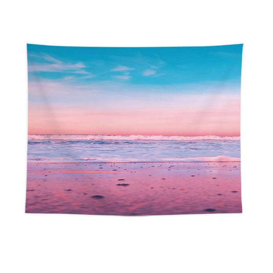 Colorful seaside scene Wall Tapestry 200x150cm - Soft Plush Fabric Hanging for Bedroom, Living Room, Dorm Decor - Includes Mounting Kit for Easy Installation