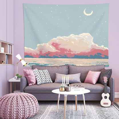 Grassland Sunset Design Wall Tapestry 200x150cm - Soft Plush Fabric Hanging for Bedroom, Living Room, Dorm Decor - Includes Mounting Kit for Easy Installation