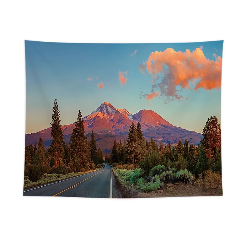 Sunset Highway Design Wall Tapestry 200x150cm - Soft Plush Fabric Hanging for Bedroom, Living Room, Dorm Decor - Includes Mounting Kit for Easy Installation