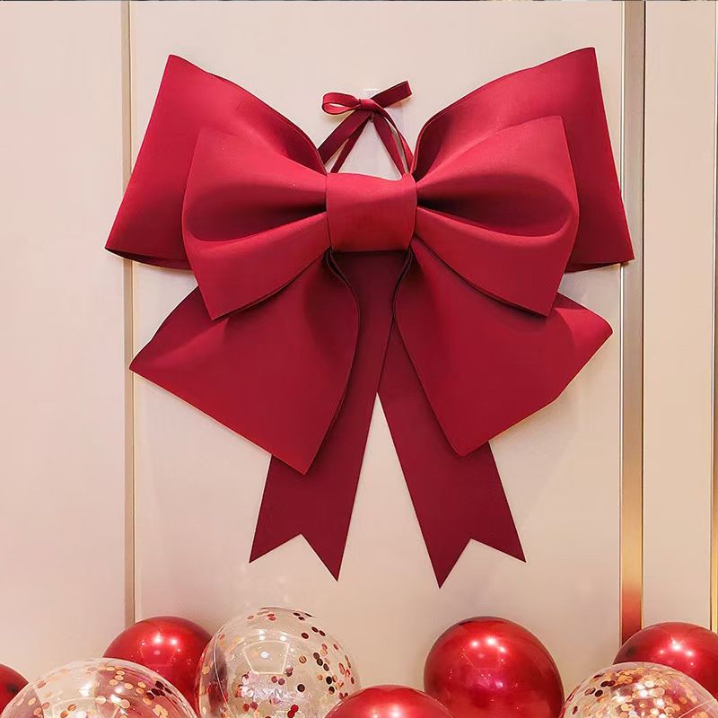 Dark Red EVA Bow Decoration DIY Kit - 75cm x 100cm DIY Party & Event Backdrop Bow for Valentine's Day, Christmas, Birthday, Wedding, Shop Display