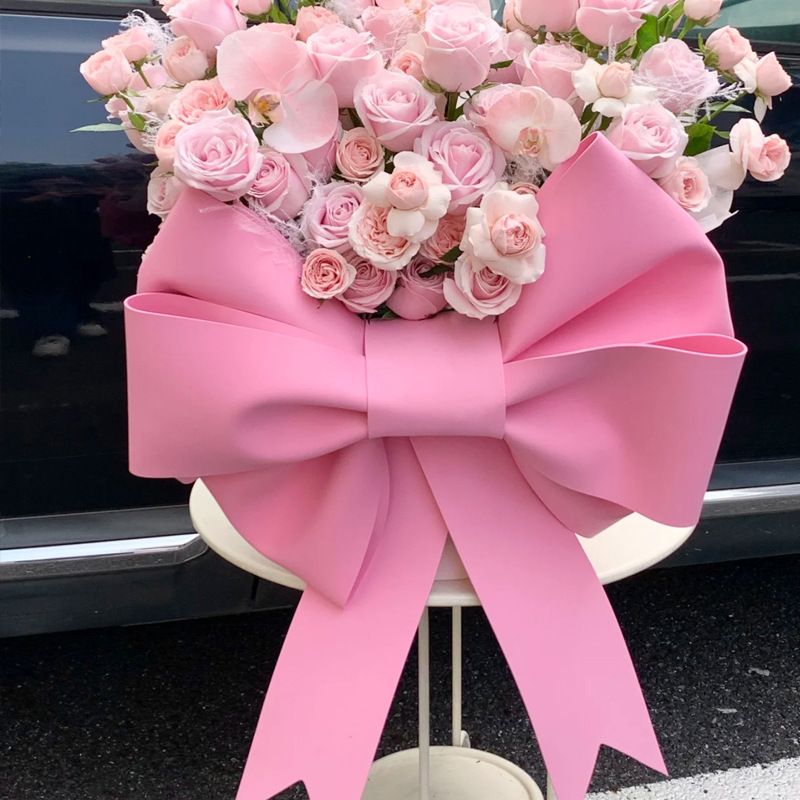 Pink EVA Bow Decoration DIY Kit - 75cm x 100cm DIY Party & Event Backdrop Bow for Valentine's Day, Christmas, Birthday, Wedding, Shop Display