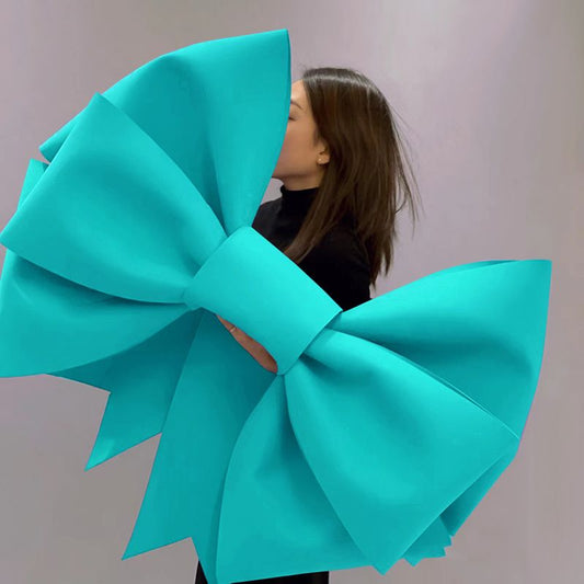 Light Blue EVA Bow Decoration DIY Kit - 75cm x 100cm DIY Party & Event Backdrop Bow for Valentine's Day, Christmas, Birthday, Wedding, Shop Display