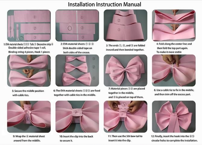 Light Blue EVA Bow Decoration DIY Kit - 75cm x 100cm DIY Party & Event Backdrop Bow for Valentine's Day, Christmas, Birthday, Wedding, Shop Display