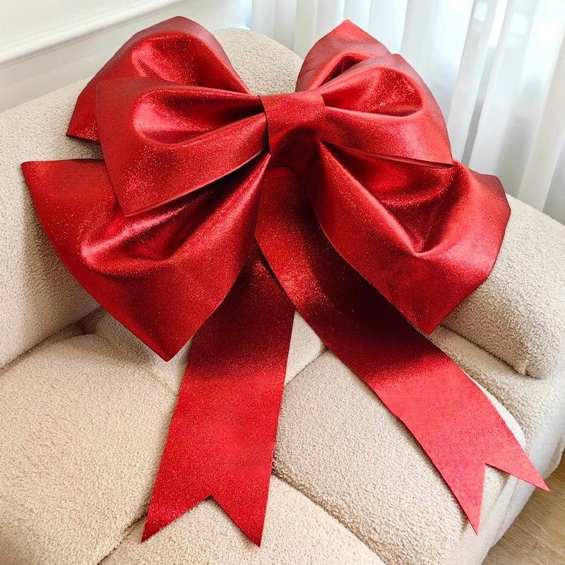 Red EVA Glitter Bow Decoration DIY Kit - 75cm x 100cm DIY Party & Event Backdrop Bow for Valentine's Day, Christmas, Birthday, Wedding, Shop Display