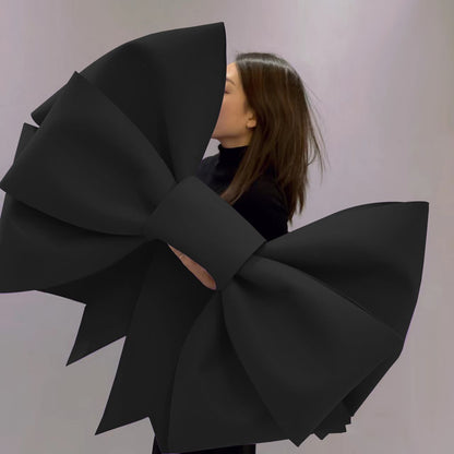 Black EVA Bow Decoration DIY Kit - 75cm x 100cm DIY Party & Event Backdrop Bow for Valentine's Day, Christmas, Birthday, Wedding, Shop Display