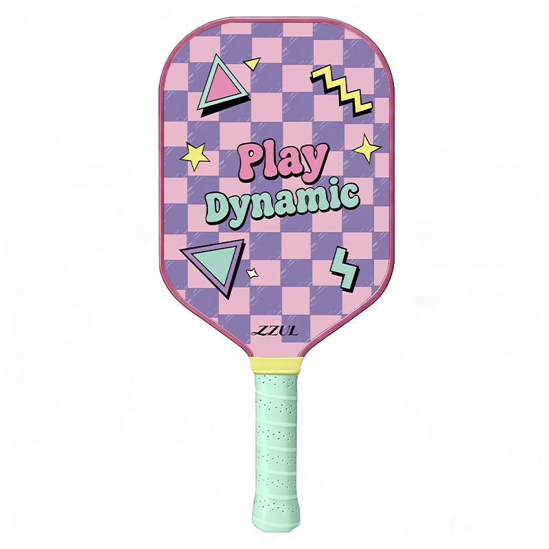 Pink and Purple Pickleball Paddle Set - Fiberglass Face with PP Honeycomb Core, 2 Paddles 4 Balls & Carry Bag - Lightweight Vibration Dampening Grip for Beginners & Family Play