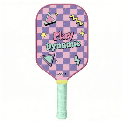 Pink and Purple Pickleball Paddle Set - Fiberglass Face with PP Honeycomb Core, 2 Paddles 4 Balls & Carry Bag - Lightweight Vibration Dampening Grip for Beginners & Family Play