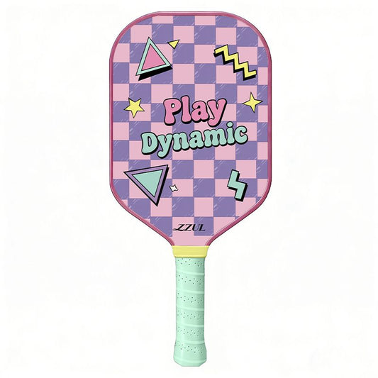 Pink and Purple Pickleball Paddle Set - Fiberglass Face with PP Honeycomb Core, 2 Paddles 4 Balls & Carry Bag - Lightweight Vibration Dampening Grip for Beginners & Family Play