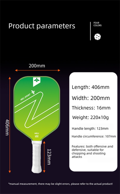 Orange and Pink Gradient Pickleball Paddle Set -  Fiberglass Paddles with PP Honeycomb Core, 2 Paddles 4 Balls & Carry Bag