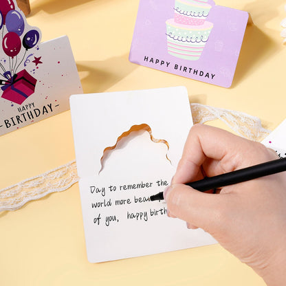 3 Sets 3D Pop-up Birthday Card Set - 3*10pcs Cartoon Panda/Cake/Balloon Greeting Cards with Envelopes, Handwritten Message Foldable Cards for Kids/Friends/Party Favors