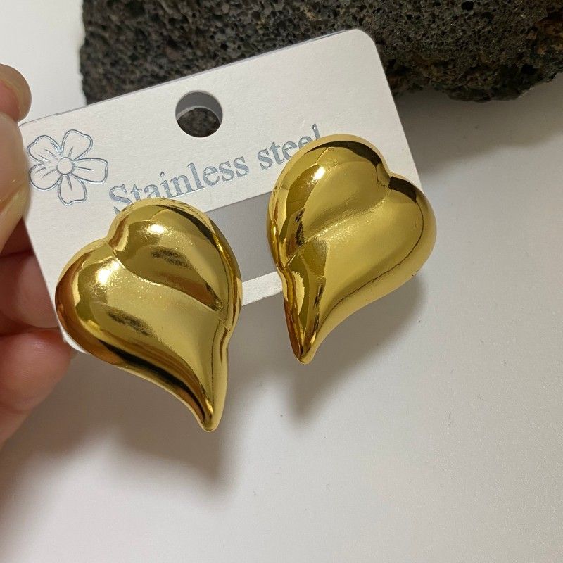 Combination B 18K Gold-Plated Stainless Steel Earring Set - 3 Pairs Minimalist Geometric Studs for Women with Gift Box Packaging