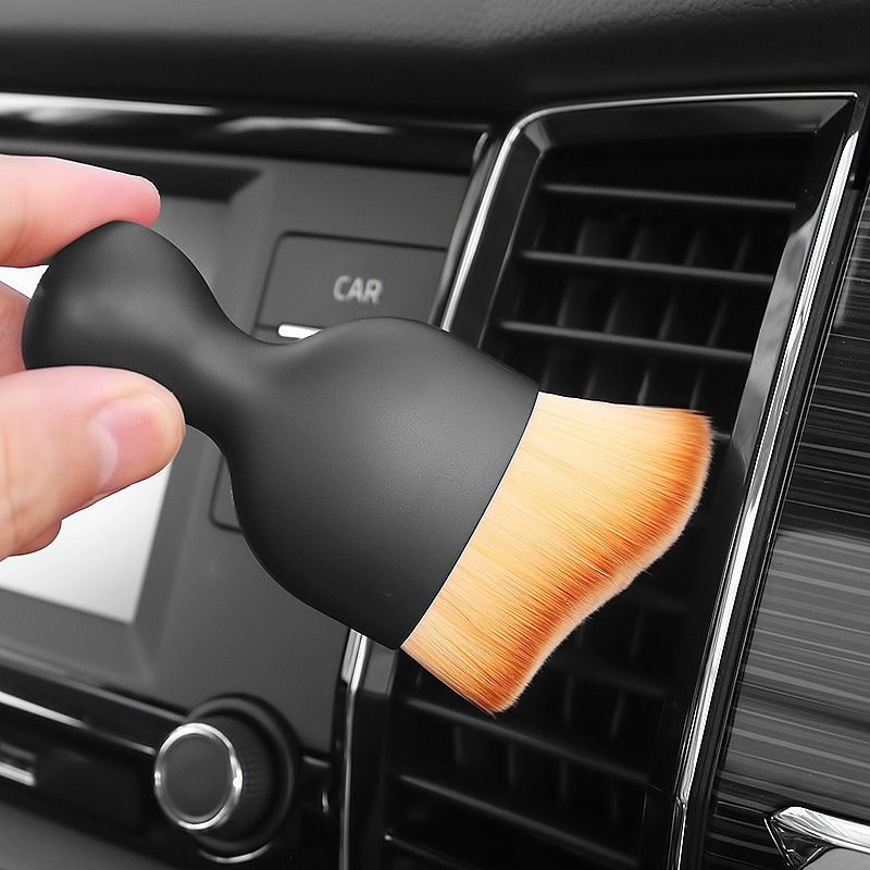 2 Pcs Car Interior Detailing Brush with Soft Microfiber Bristles for Air Vents, Dashboard, and Keyboard Cleaning